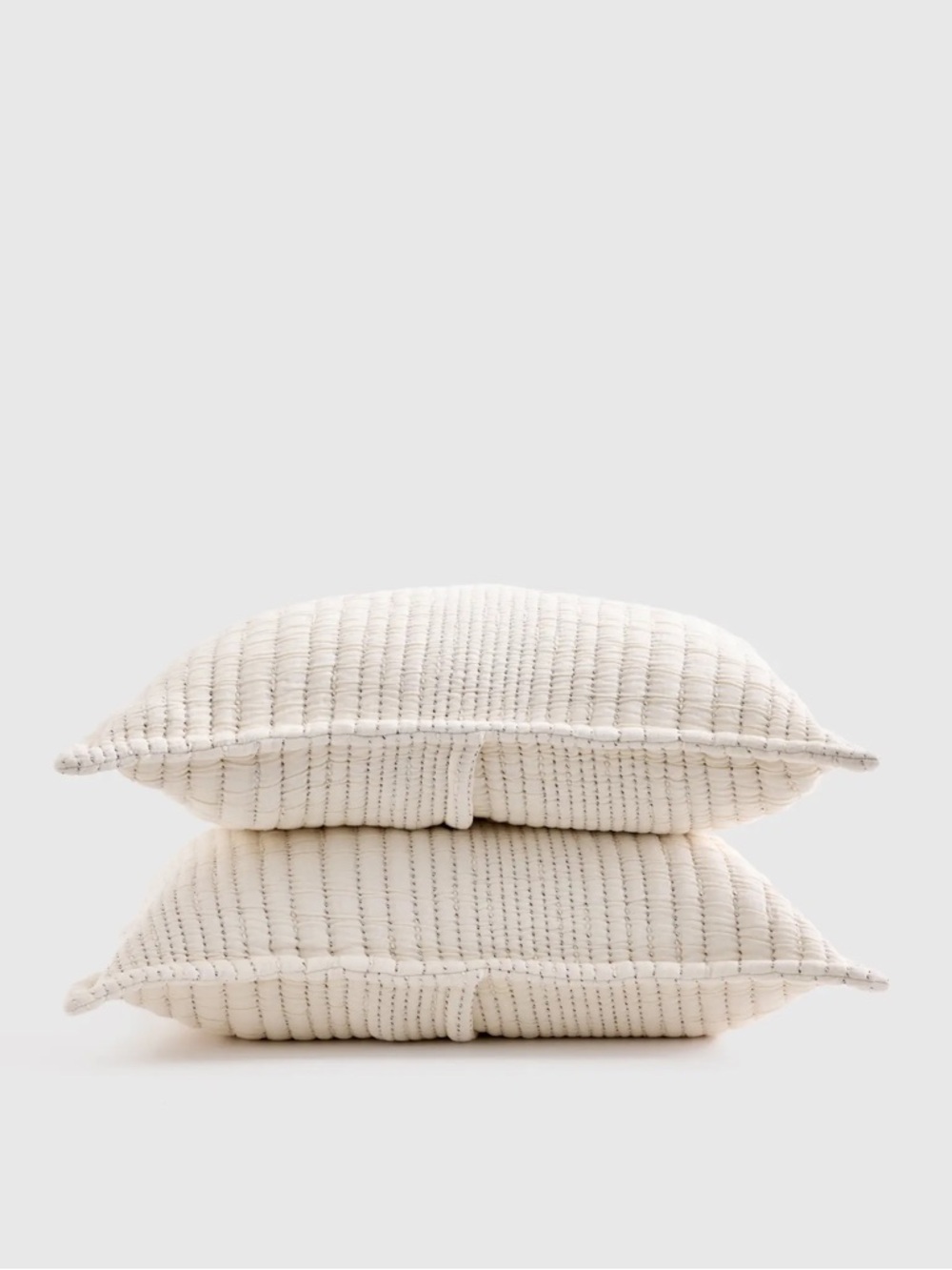 QUINCE Organic Cotton Channel Stitch Sham Set Standard Undyed 7401